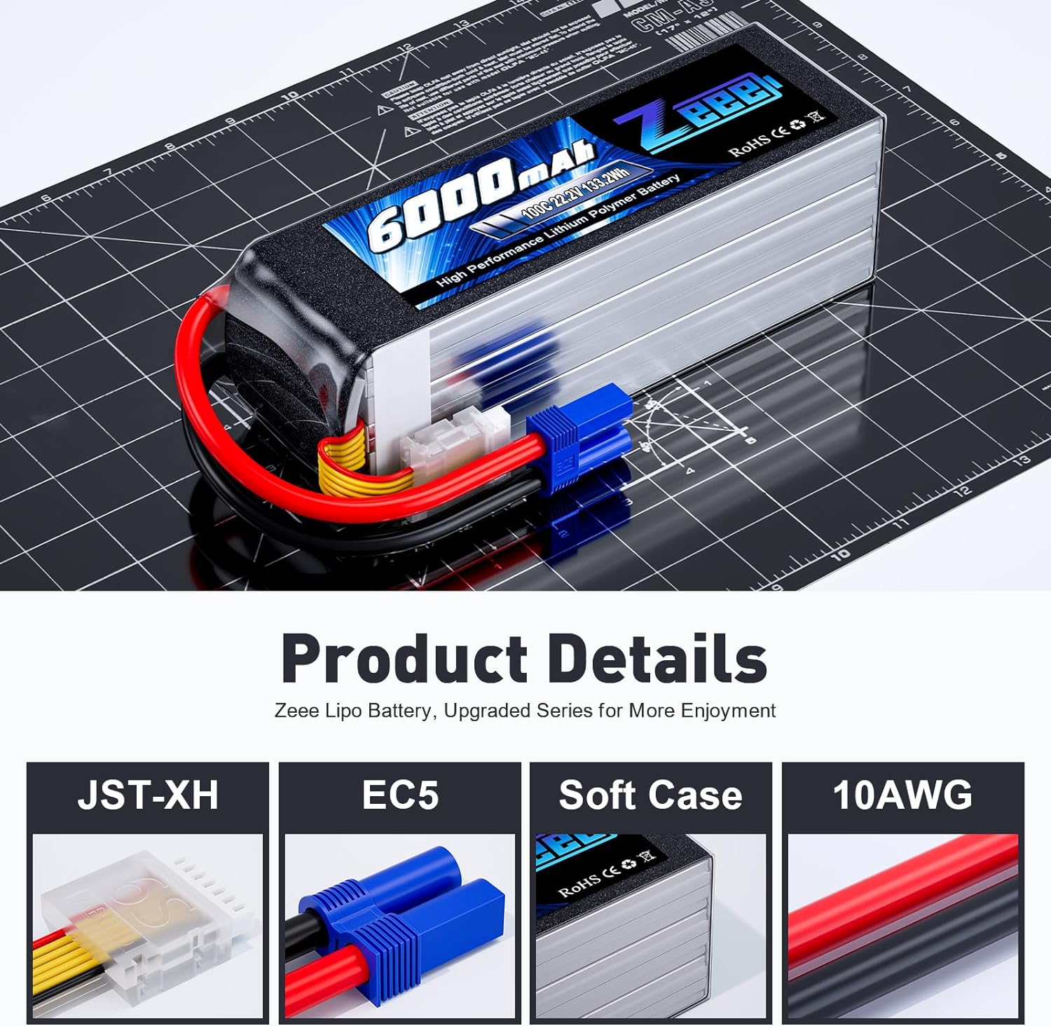Zeee 6S 6000mAh Lipo Battery 2 - 6S Lipo Battery 22.2V 5000Mah ulasan dan harga