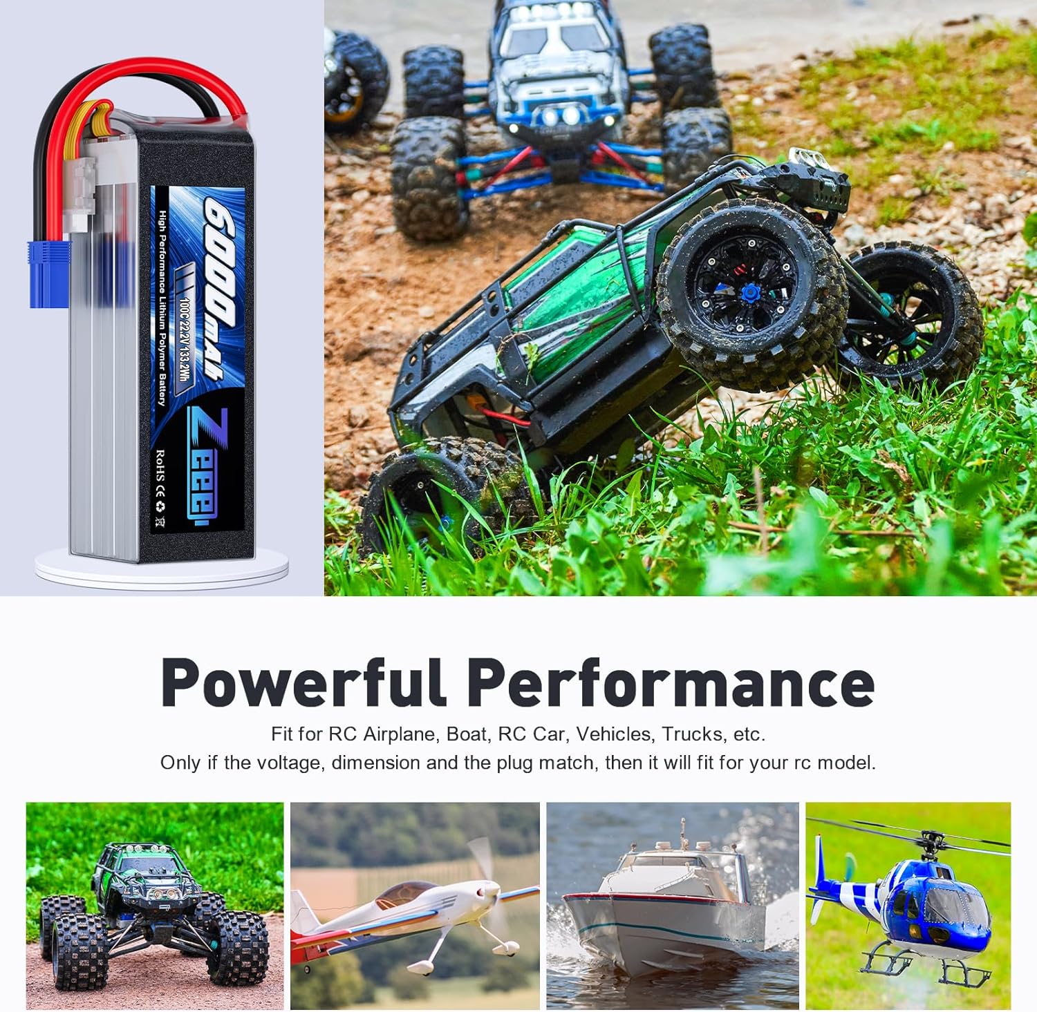 Zeee 6S 6000mAh Lipo Battery 2 - 6S Lipo Battery 22.2V 5000Mah ulasan dan harga