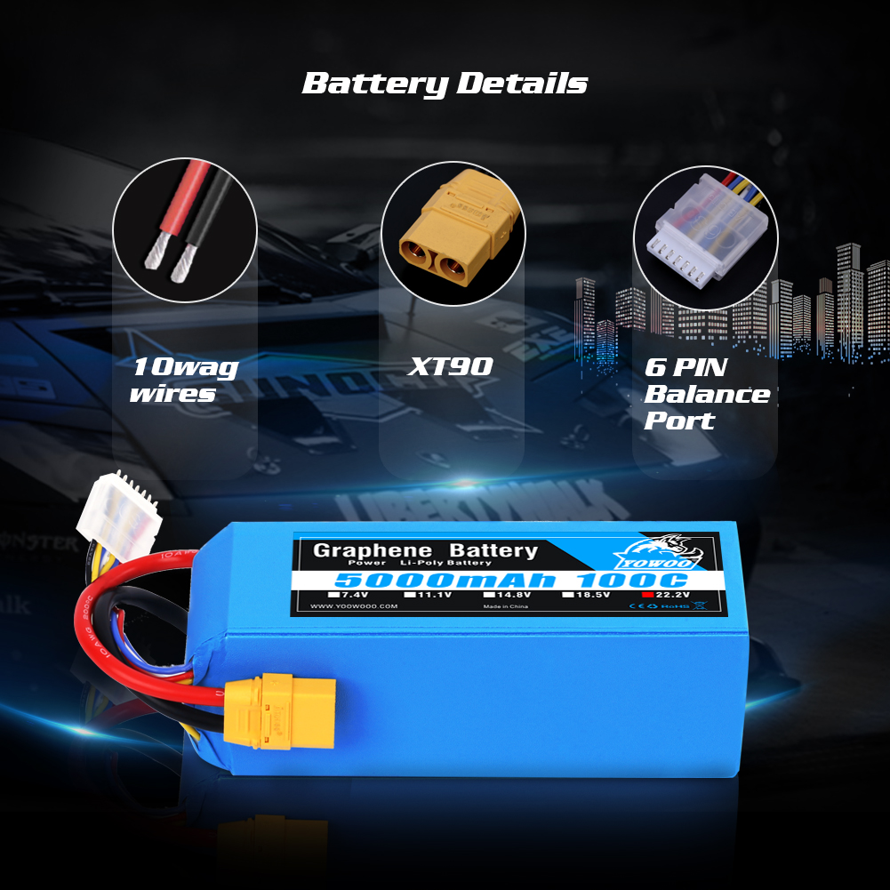 Yowoo Graphene Lipo Battery 6S - 6S Lipo Battery 22.2V 5000Mah ulasan dan harga